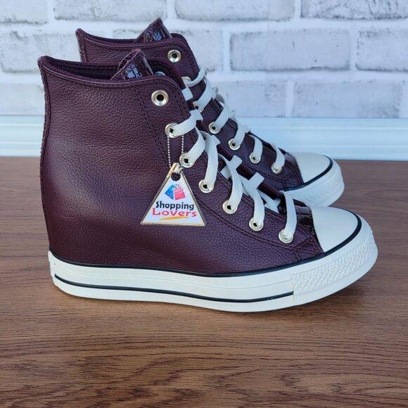 ❤️Converse Chuck Taylor All Star Wedge 7.5 Womens Shoes Sneaker Burgundy A12349C - Picture 13 of 14